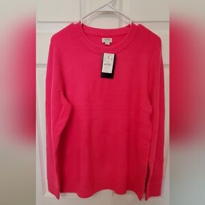 J. Crew Vibrant Pink Crew Neck Sweater